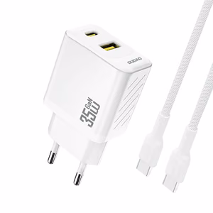 Dudao A27MaxCEU PD QC 35W USB-A USB-C Wall Įkroviklis with USB-C Laidas - Baltas