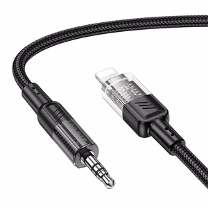 AUX laidas Jack 3,5 mm į Lightning Hoco 1,2 m UPA27 juodas
