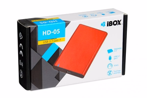 iBox HD-05 HDD/SSD dėklas raudonas 2,5"