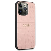 Guess Croco Strap Collection dėklas telefonui iPhone 13 Pro / 13 6.1" - rožinė