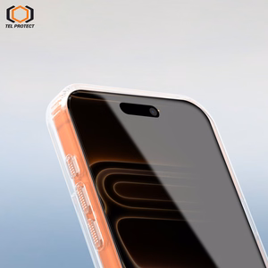 Tel Protect Dust-Free Easy Fit Privacy Full Glue 6D grūdintas stiklas skirtas Iphone 15 Pro juodas