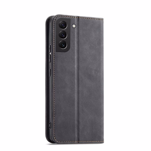Magnet Fancy dėklas telefonui Samsung Galaxy S22+ (S22 Plus) su pinigine ir kortelių laikikliu, juodas