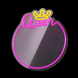 Neon MIRROR LED QUEEN warm baltas rožinis FMNE04 Forever Light