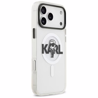 Karl Lagerfeld IML Karl Eskizas Logotipas Magnetinis dėklas telefonui iPhone 17 Pro Max - skaidrus