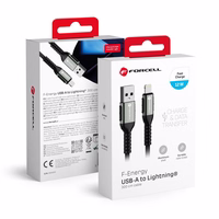 FORCELL F-ENERGY C257 kabelis USB A į Lightning 2,4A 12W Cafule 3 m juodas