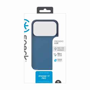 Speck Presidio Lux MagSafe dėklas, skirtas iPhone 17 Pro, „Deep Sea Fade / Black / Spell Blue“ spalvos