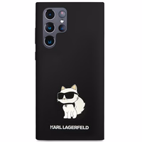 Karl Lagerfeld Silikoninis Choupette dėklas telefonui Samsung Galaxy S24 Ultra - juodas