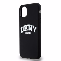 DKNY Skystas silikoninis baltas spausdintas logotipas magnetinis dėklas telefonui iPhone 11/Xr - juodas