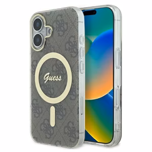 "Guess IML 4G MagSafe" dėklas "iPhone 16 Plus" - Rudas