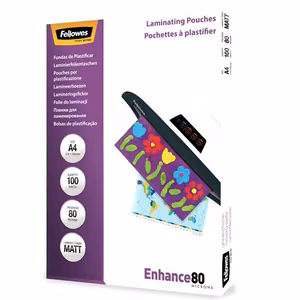 Fellowes matiniai laminavimo vokeliai A4 80mic 100vnt