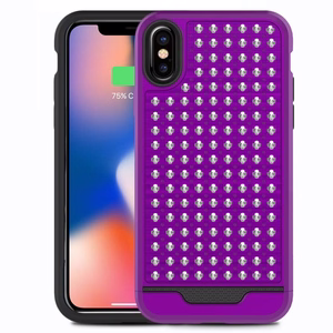 Zizo Star Diamond Hybrid dėklas, skirtas iPhone X, violetinis ir juodas