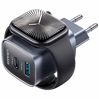 Tinklo įkroviklis USAMS CC293 T67 20W iWatch 1xUSB-C 1xUSB-A tamsus