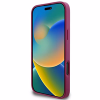 Guess Blizgus Užrašas Didelis 4G Dėklas telefonui iPhone 16 Pro - violetinis