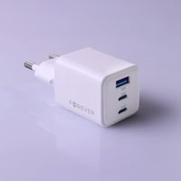 "Forever TC-08-65ACC GaN PD QC įkroviklis 2x USB-C 1x USB 65W baltas
