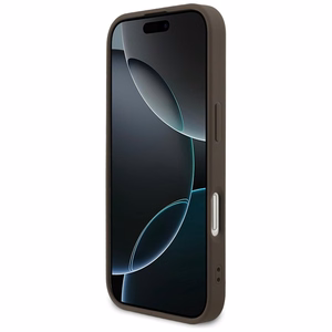 GUESS dėklas telefonui IPHONE 17, suderinamas su MagSafe GUHMP17SG4GFRW (PU 4G Ring Classic Logo) rudas