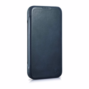 iCarer CE Premium odinis folio dėklas iPhone 14 Plus su MagSafe magnetiniu flipu - mėlynas