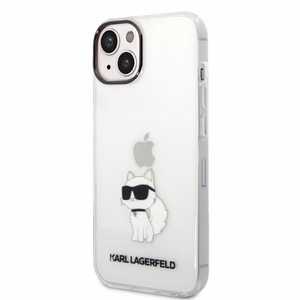 Karl Lagerfeld Ikonik Choupette dėklas telefonui iPhone 14 Plus - permatomas