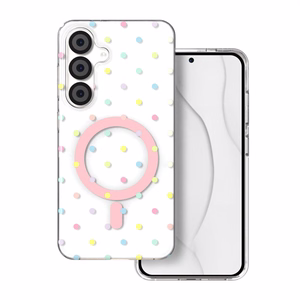 Bubble Dots Mag case for Samsung S24 / S25  white