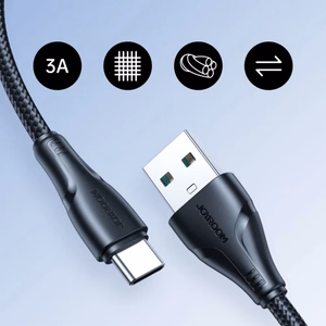 Joyroom Surpass Series A11 USB-A / USB-C 3A кабель 1.2 m - чёрный