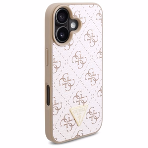 Guess Naujas 4G Trikampis dėklas iPhone 16 Plus - baltas