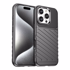 Thunder dėklas telefonui iPhone 16 Pro silikoninis dėklas - juodas
