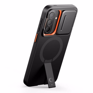 Tech-Protect Kevlar Aura MagSafe dėklas Samsung Galaxy A57, juodas ir oranžinis