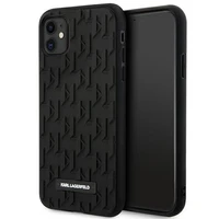 Karl Lagerfeld KLHCN61RUPKLPK iPhone 11 / Xr 6.1" kietas dėklas juodas/juodas 3D monograma