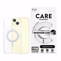 CARE by PanzerGlass dėklas telefonui su stovu MagSafe iPhone 15 Plus - sidabrinis