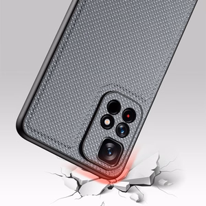 Dux Ducis Fino dėklas telefonui dengtas nailono medžiaga Poco M4 Pro 5G mėlyna