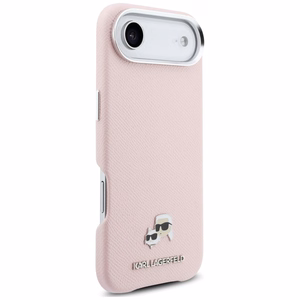 Karl Lagerfeld Karl & Choupette Head Pins Saffiano MagSafe iPhone Air Dėklas - rožinis