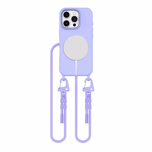 Tech-Protect MagNecklace MagSafe dėklas telefonui su kaklajuosta iPhone 16 Pro - violetinis (m)