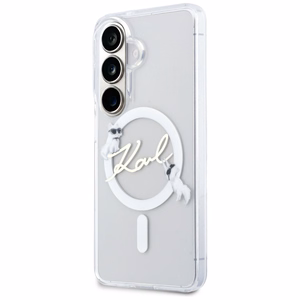 Karl Lagerfeld IML KC Script MagSafe Dėklas for Samsung Galaxy S26 - skaidrus