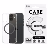 CARE by PanzerGlass Flagmano dėklas telefonui iPhone 16 6.1" juodas/juodas Magnetinis 1345