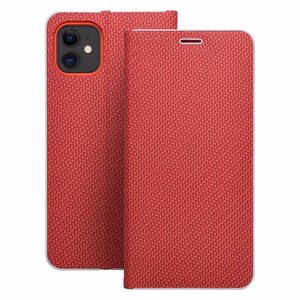Dėklas telefonui LUNA Book Carbon IPHONE 17 Pro Max raudonas