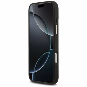 Guess 4G Logo Plate Magnetinis dėklas iPhone 17 Pro Max - juodas