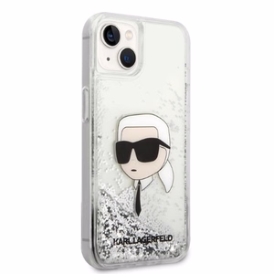 Karl Lagerfeld KLHCP14MLNKHCH iPhone 14 Plus 6.7" sidabrinis/sidabrinis kietasis dėklas Blizgučiai Karl Galva