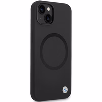 BMW BMHMP14SSILBK2 dėklas iPhone 14 - juodas Signature Liquid Silicone MagSafe