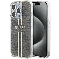 Guess IML 4G Gold Stripe dėklas telefonui iPhone 15 Pro - rudas