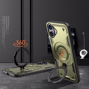 Hybrid Armor Trendy dėklas telefonui su MagSafe iPhone 16 - žalias