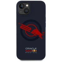 RED BULL dėklas telefonui IPHONE 15 Pro Max suderinamas su MagSafe RBHMP15X24SIOLVR (Silikoninis ORBR20 logotipas raudonas apvadas) tamsiai mėlyna