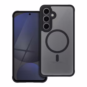 FULL MATTE MAG COVER dėklas telefonui, suderinamas su MagSafe, skirtas SAMSUNG S24 FE juodas