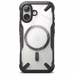 "Ringke Fusion X" magnetinis "MagSafe" dėklas "iPhone 17" - juodas