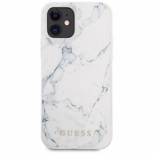 Guess Marmurinis dėklas telefonui iPhone 12 mini 5.4" - baltas