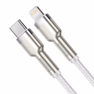USB-C kabelis Lightning įrenginiams Baseus Cafule, PD, 20W, 2m (baltas)