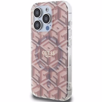 Guess IML GCube MagSafe dėklas telefonui iPhone 15 Pro Max - rožinis
