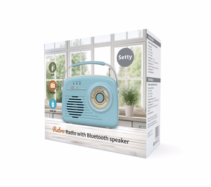 Setty Bluetooth garsiakalbis su radiju Retro P350 mėlynas