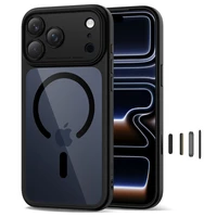 "Tech-Protect Magpeak Magsafe CC" dėklas "iPhone 17 Pro" - skaidrus, juodas