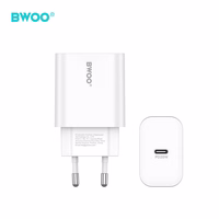 BWOO wall įkroviklis CDA233 PD 20W 1x USB-C with USB-C - USB-C laidas baltas