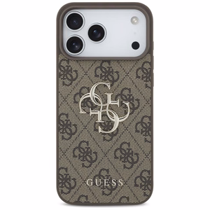 GUESS GUE005598 (4G PU Big Logo) dėklas, skirtas iPhone 18 Pro Max / 17 Pro Max, spalva – ruda