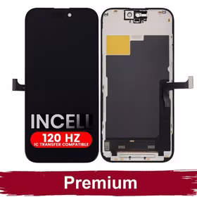 LCD ekranas suderinamas su iPhone 15 Pro juodas (120Hz / INCELL / Premium) /*Removable IC*/